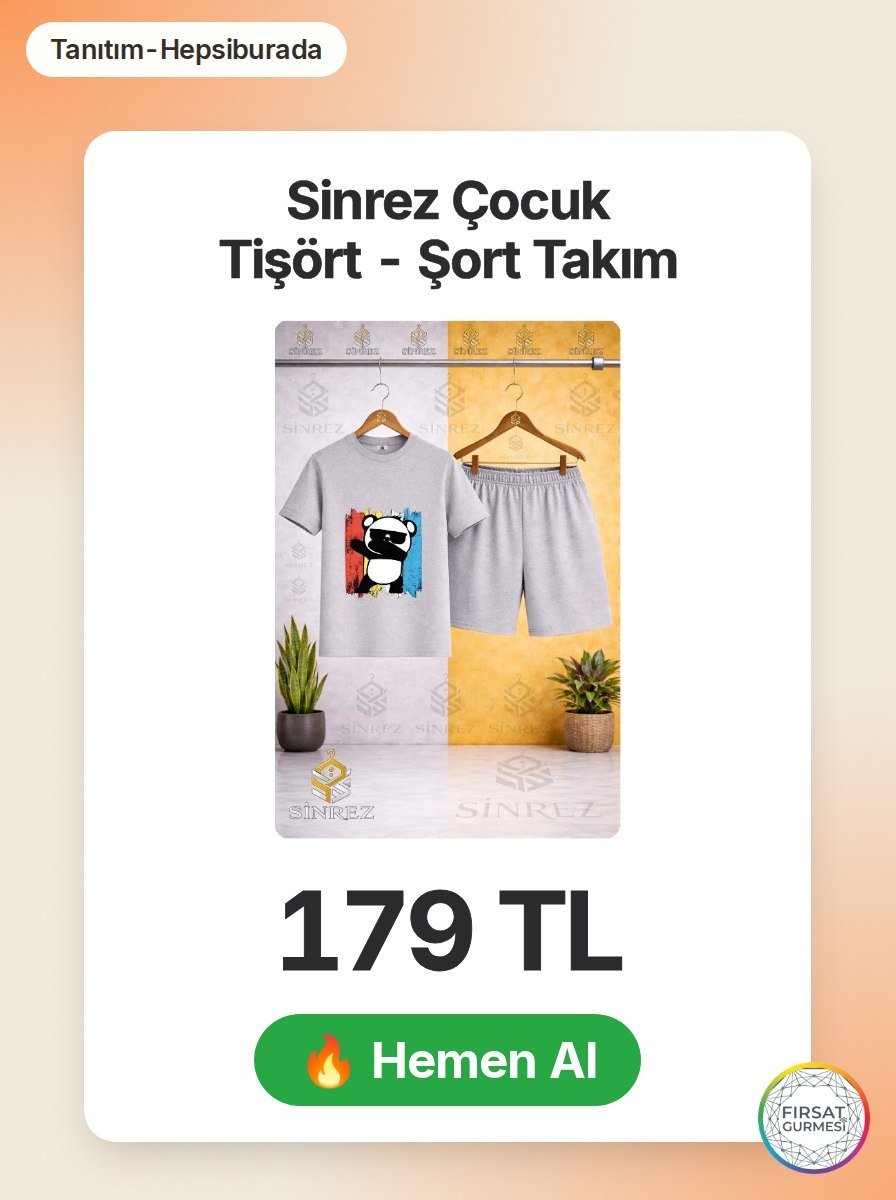 Sinrez Çocuk Tişört - Şort Takım
