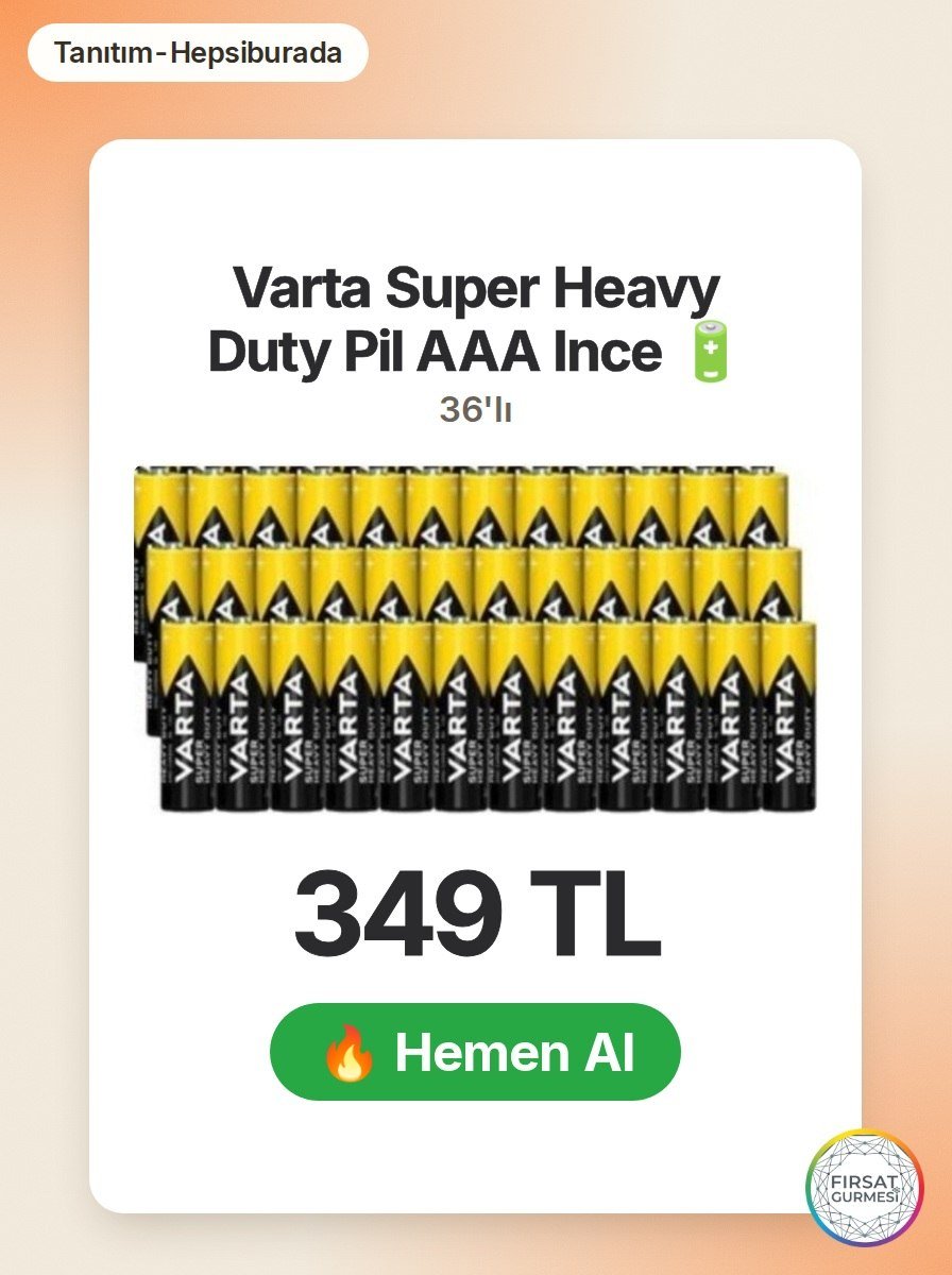 Varta Super Heavy Duty Pil AAA Ince 36'lı
