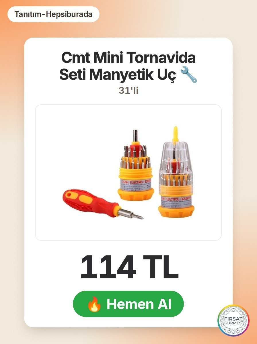 Cmt Mini Tornavida Seti 31’li Manyetik Uç