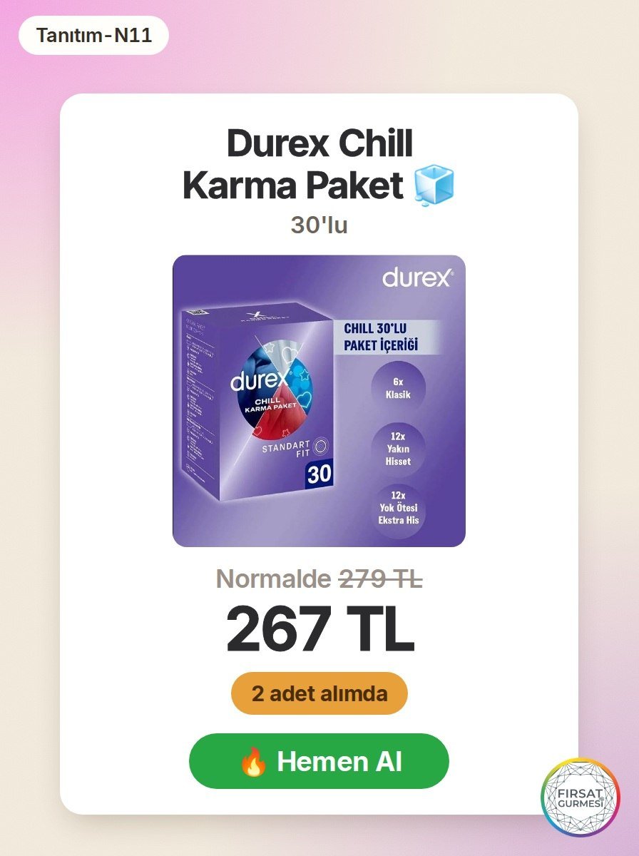 Durex Chill Karma Paket 30'lu