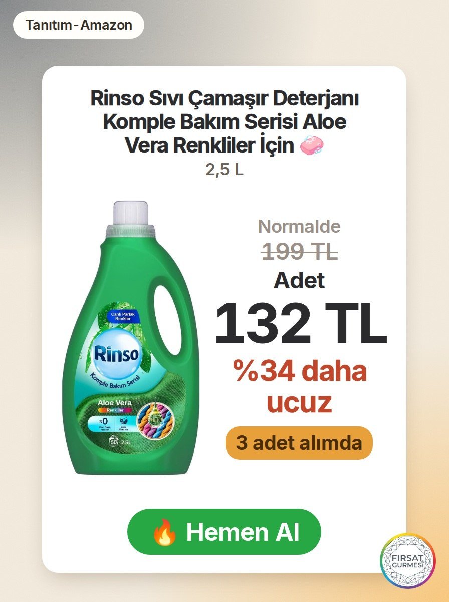 Rinso Sıvı Çamaşır Deterjanı Komple Bakım Serisi Aloe