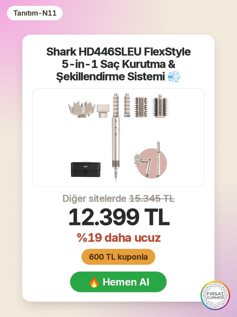 Shark HD446SLEU FlexStyle 5-in-1 Saç Kurutma &