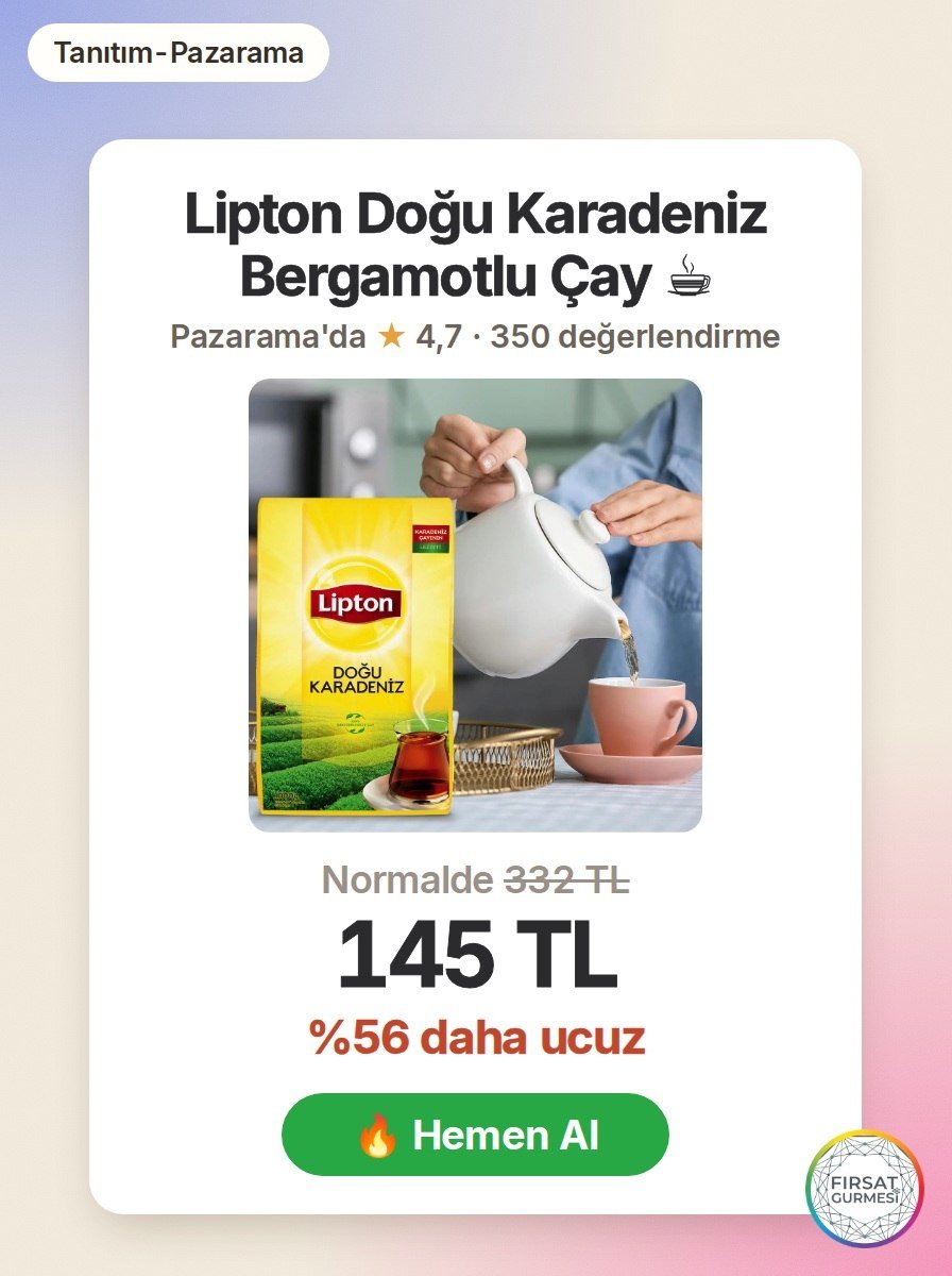 Lipton Doğu Karadeniz Bergamotlu Çay