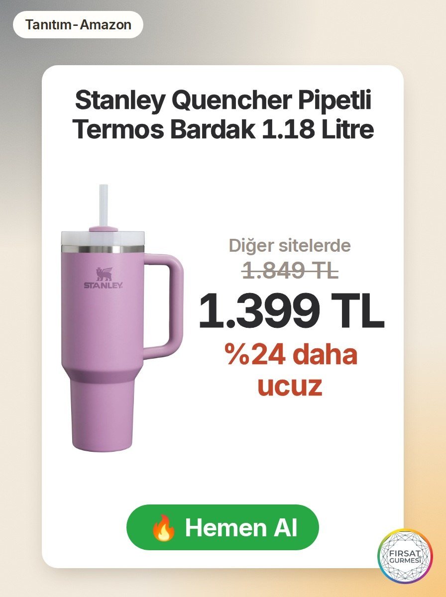 Stanley Quencher Pipetli Termos Bardak 1.18 Litre