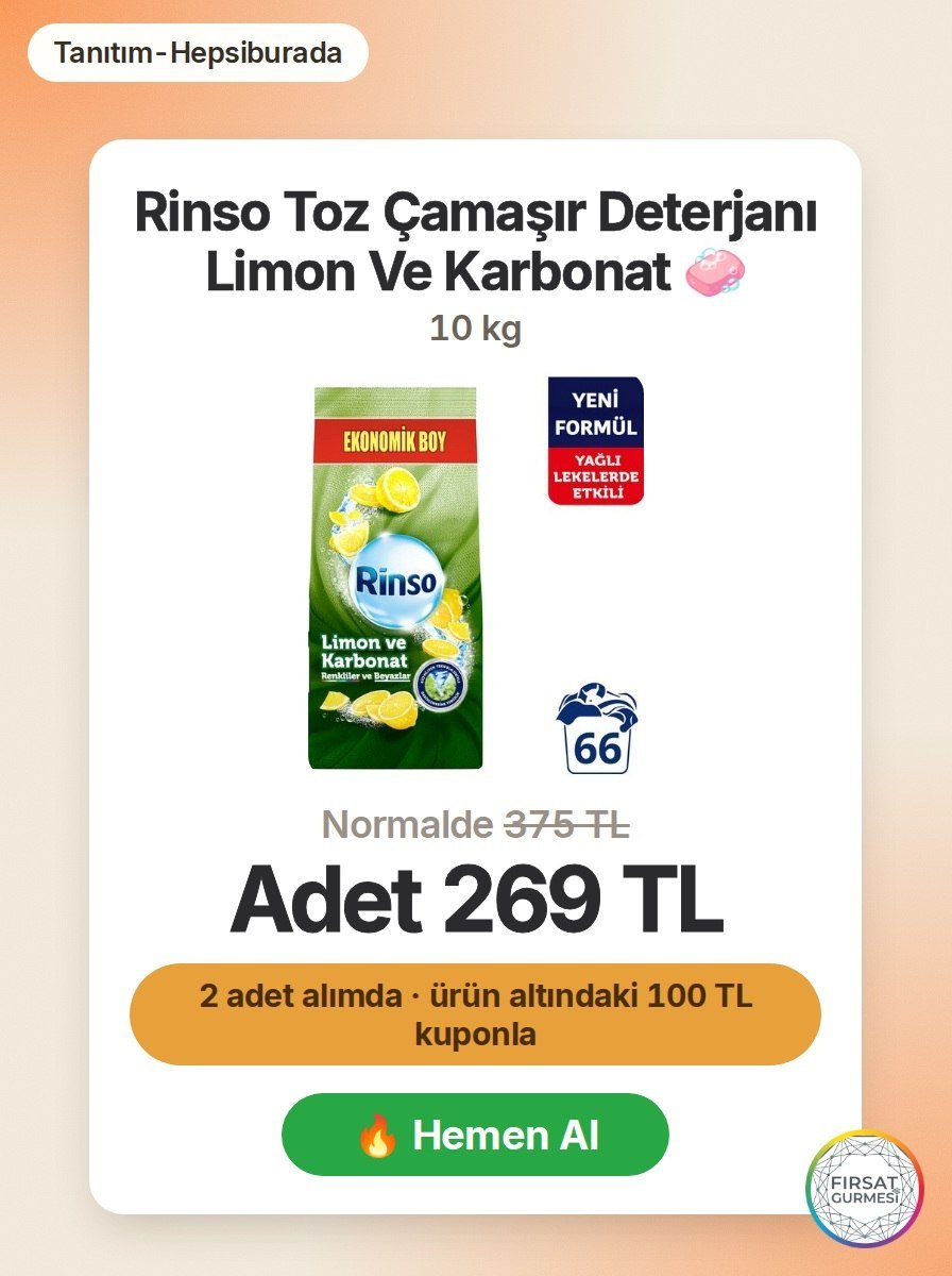 Rinso Toz Çamaşır Deterjanı Limon Ve Karbonat 10