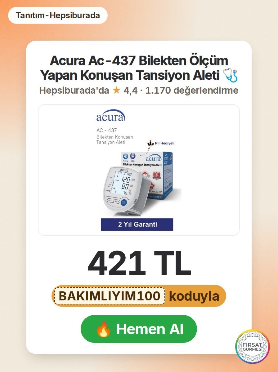 Acura Ac-437 Bilekten Ölçüm Yapan Konuşan Tansiyon Aleti