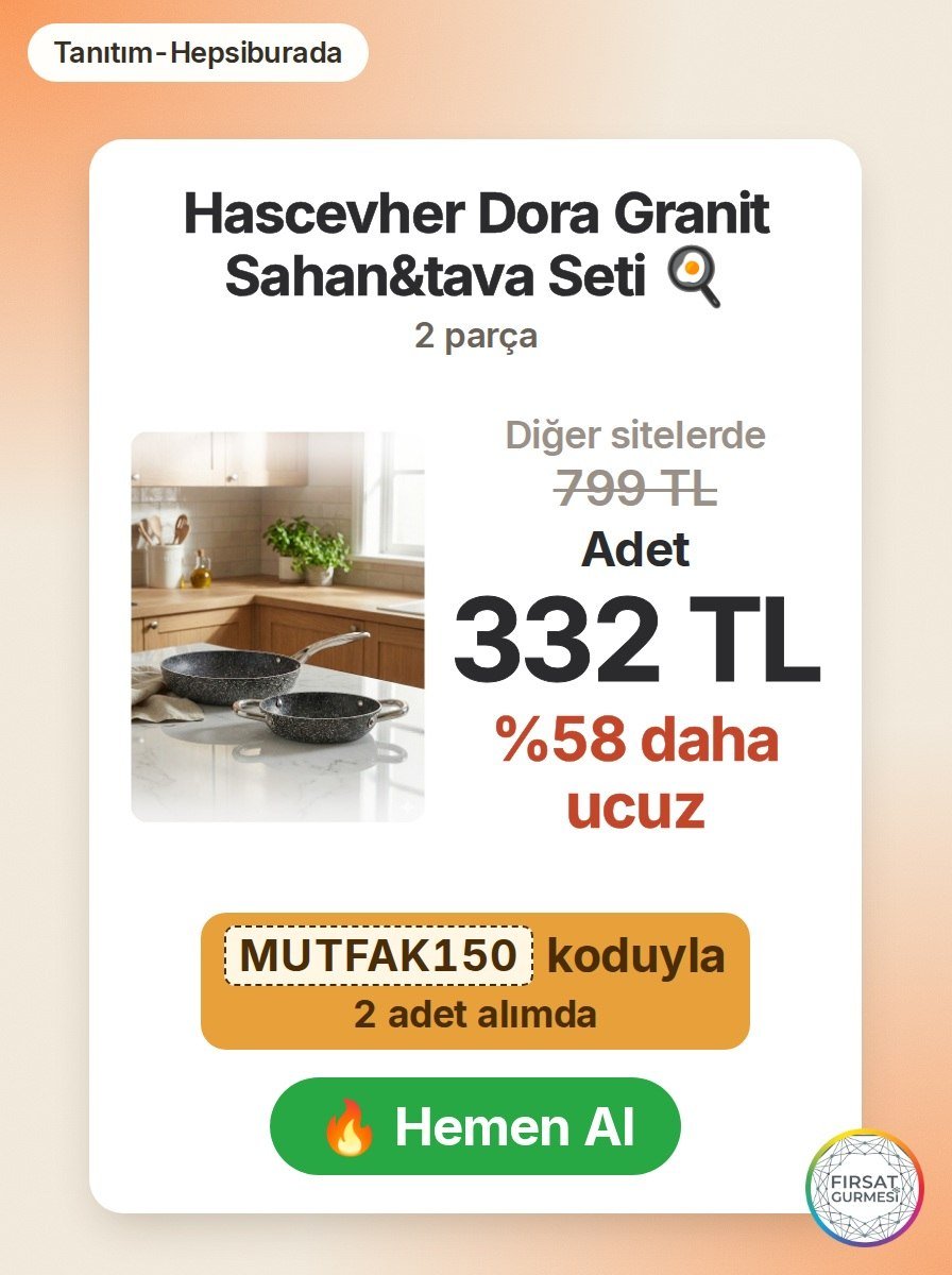 Hascevher Dora Granit 2 Parça Sahan&tava Seti