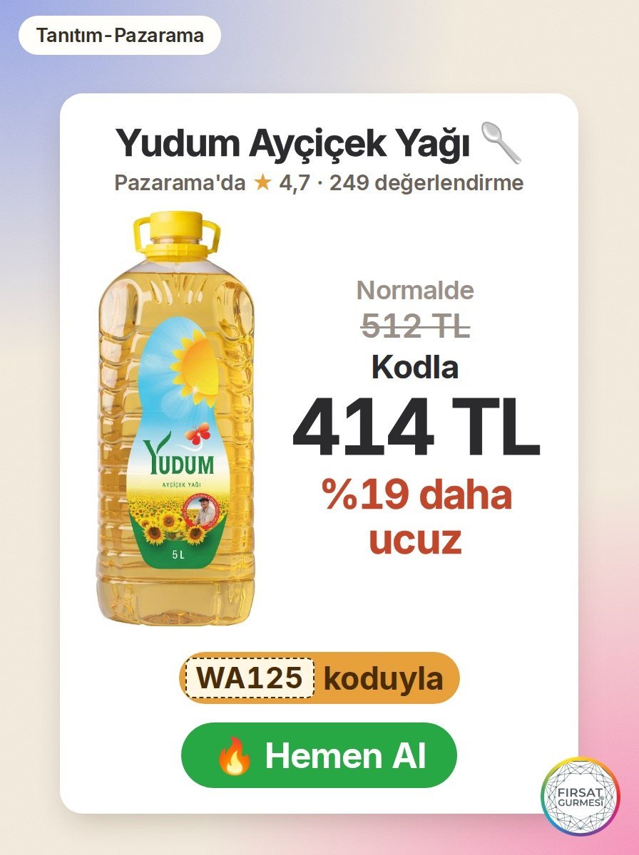 Yudum Ayçiçek Yağı