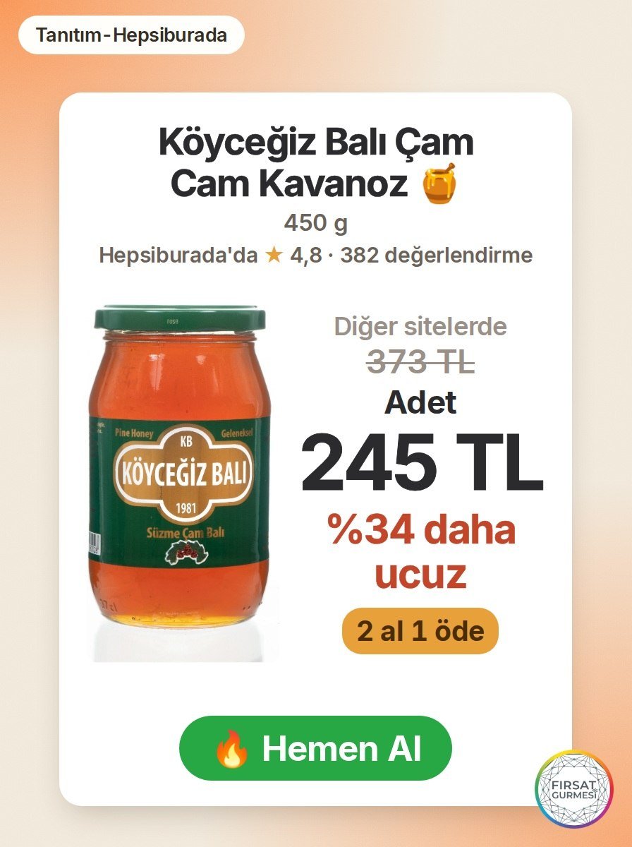 Köyceğiz Balı Çam Balı 450 G Cam Kavanoz