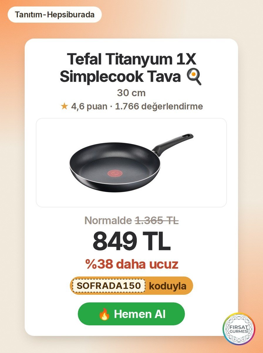 Tefal Titanyum 1X Simplecook 30 Cm Tava