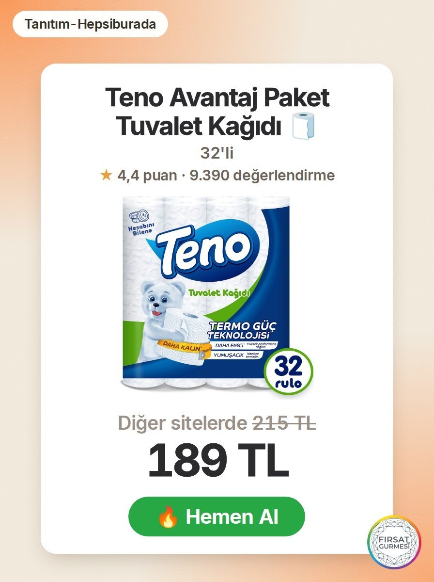 Teno Avantaj Paket Tuvalet Kağıdı 32'li