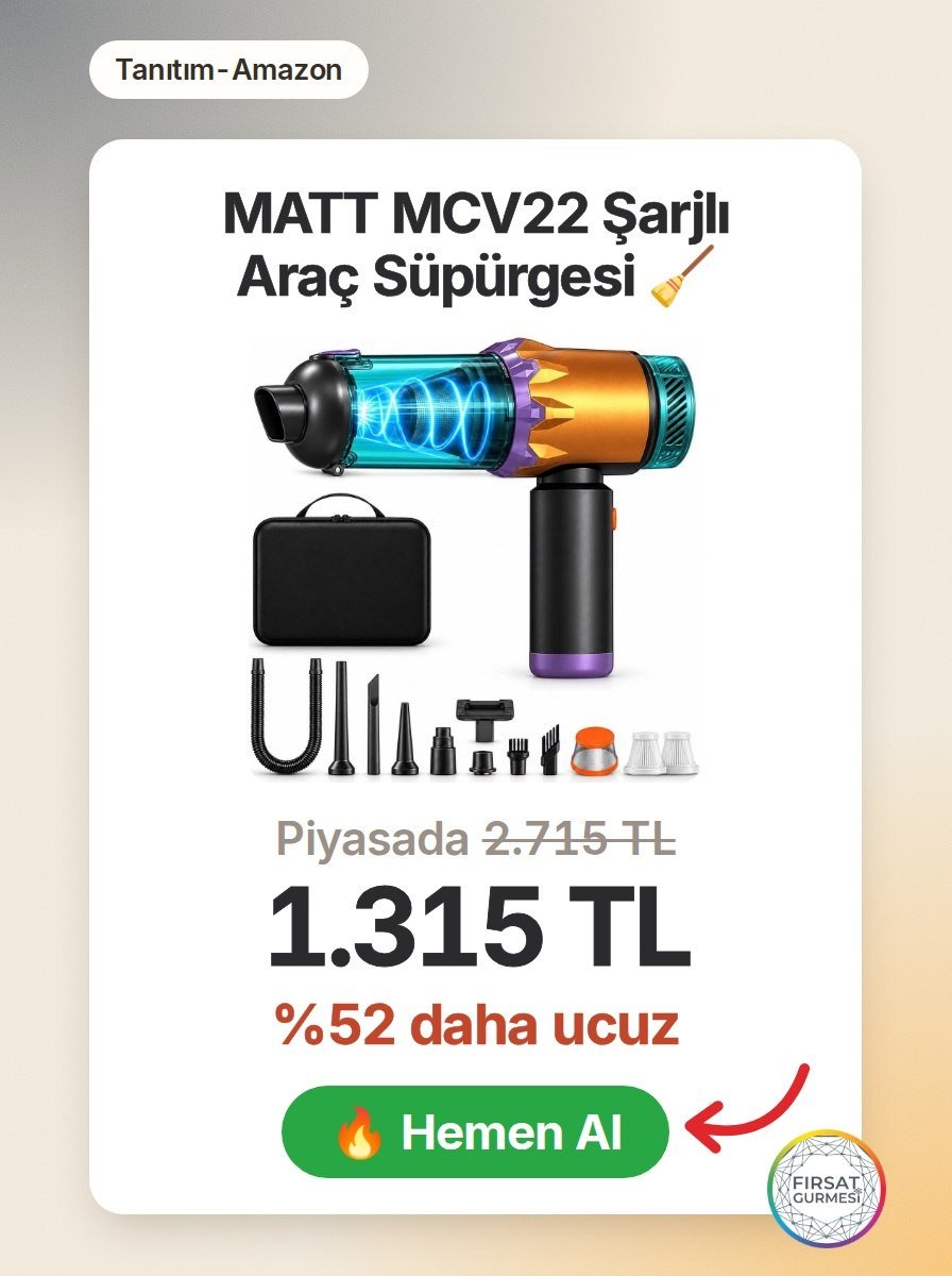 MATT MCV22 Şarjlı Araç Süpürgesi Sarı